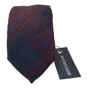 Mc GREGOR Blue & Red Plaids & Checks Wool Tie Made In Italy 59"-3".1/4 NWT